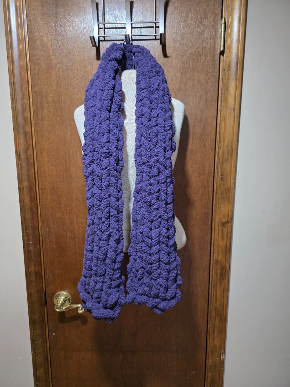 Chunky HandKint Cozy Purple Scarf